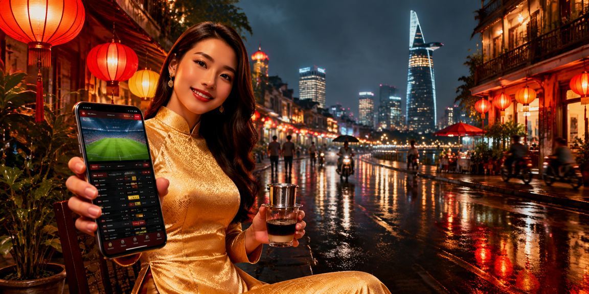 Người dùng tại TP. Hồ Chí Minh mặc áo dài đọc điều khoản sử dụng nền tảng cá cược
